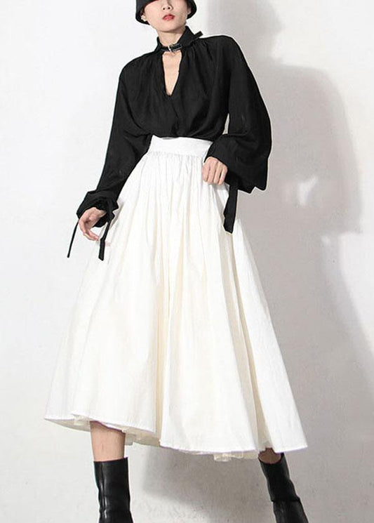 Modern White Patchwork Lace Summer A Line Skirts