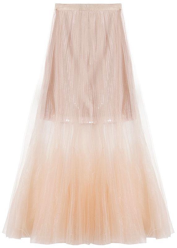 Style Pink Tulle Sequins A Line Skirts