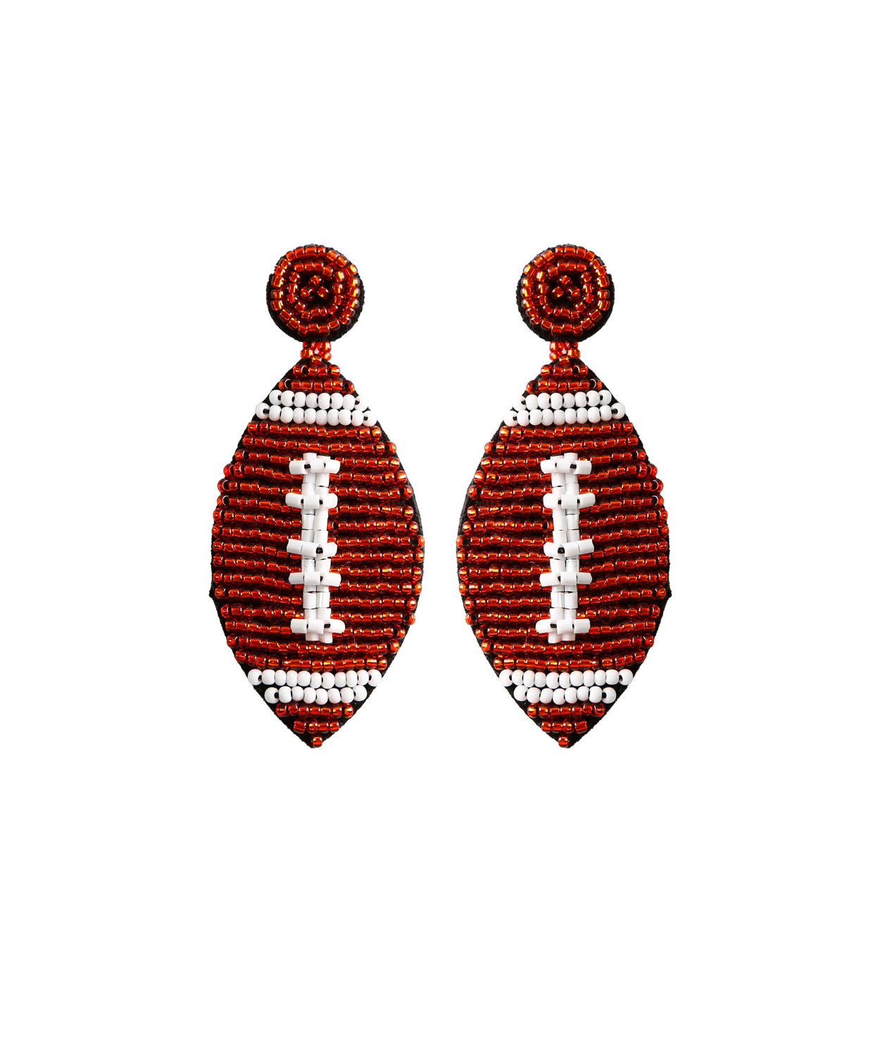 Stylish Red Rice Ball Hand Woven Drop Earrings