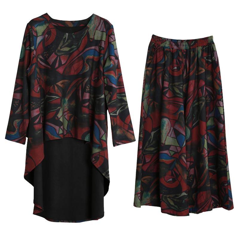 Thin literary women's suit 2021 autumn and winter new irregular simple and loose two-piece suit