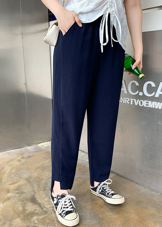 Women Black Oversized Pockets Spandex Harem Pants Fall