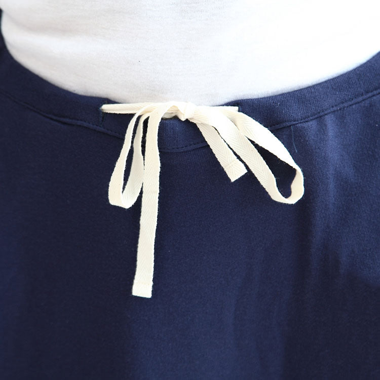 dark blue casual knitting cotton skirts elastic waist beach skirts