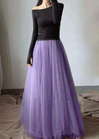 Handmade Pink Wrinkled High Waist Tulle Skirts Spring