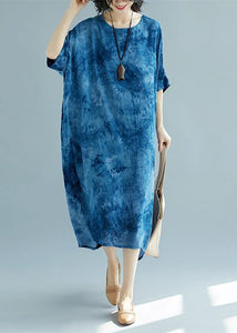 2019 white long linen dress plus size O neck floral linen clothing dresses casual short sleeve baggy dresses linen caftans