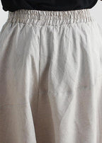 20 summer stitching thin women's new cotton and linen nude wide-leg pants