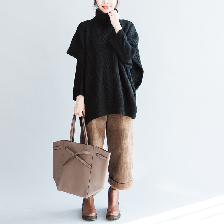 2025 cable knit sweater black fashion plus size cotton big Vest