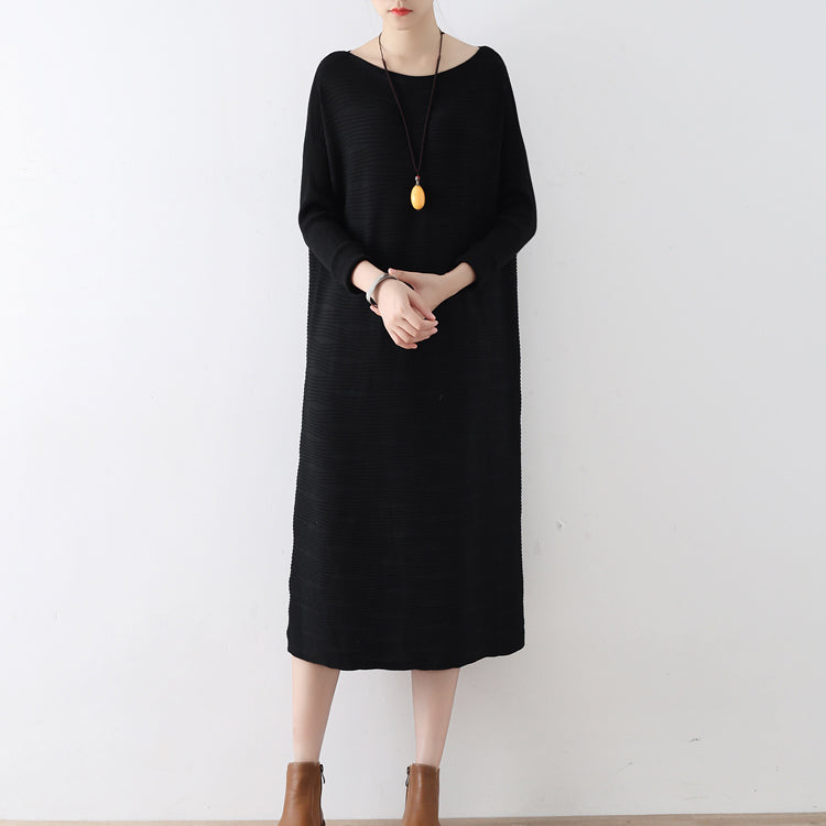 2025 winter black sweater dresses plus size knit dress warm cotton winter clothing outwear