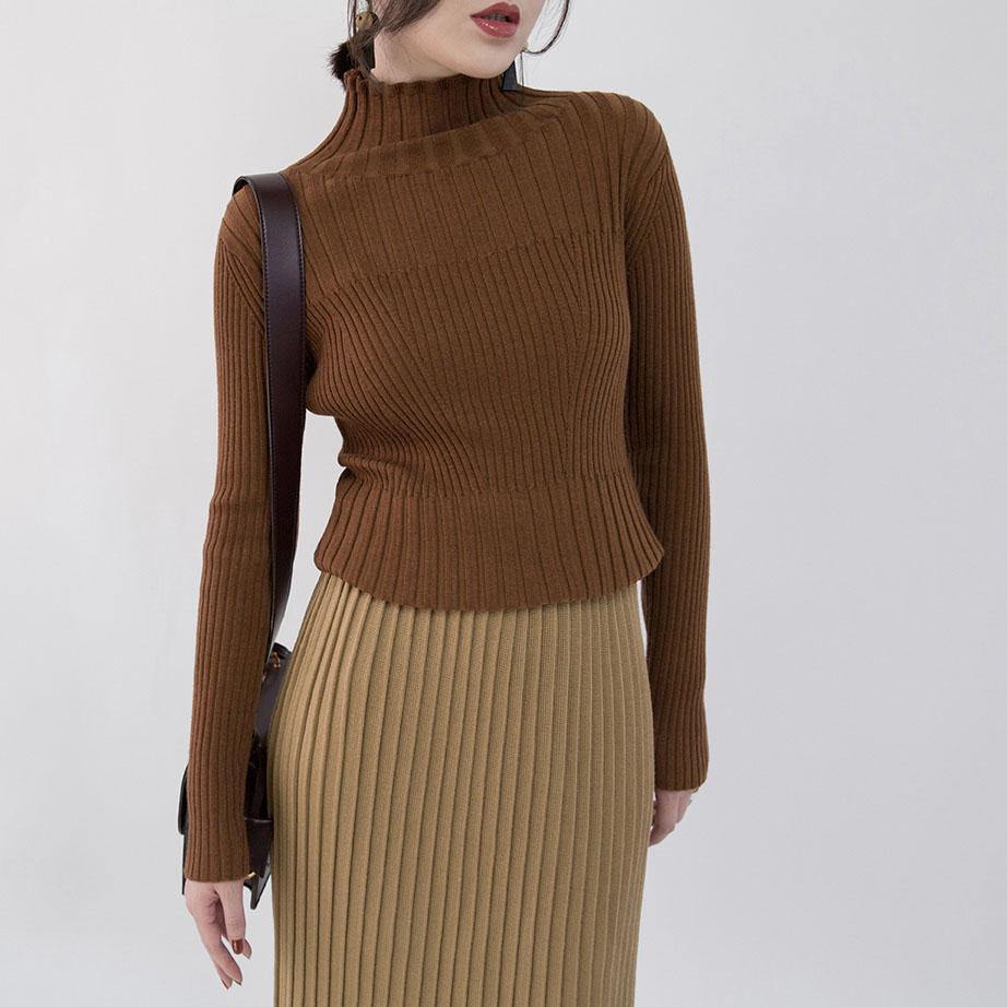 2019 chocolate cozy sweater plus size high neck sweaters New  sweater - SooLinen