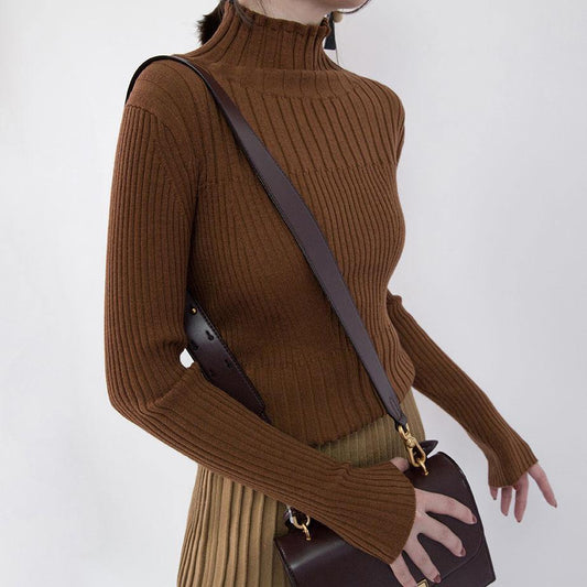 2019 chocolate cozy sweater plus size high neck sweaters New  sweater - SooLinen