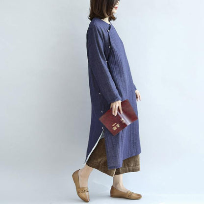 2018 spring long cotton dresses vintage maxi dress gown caftan traveling dress - SooLinen