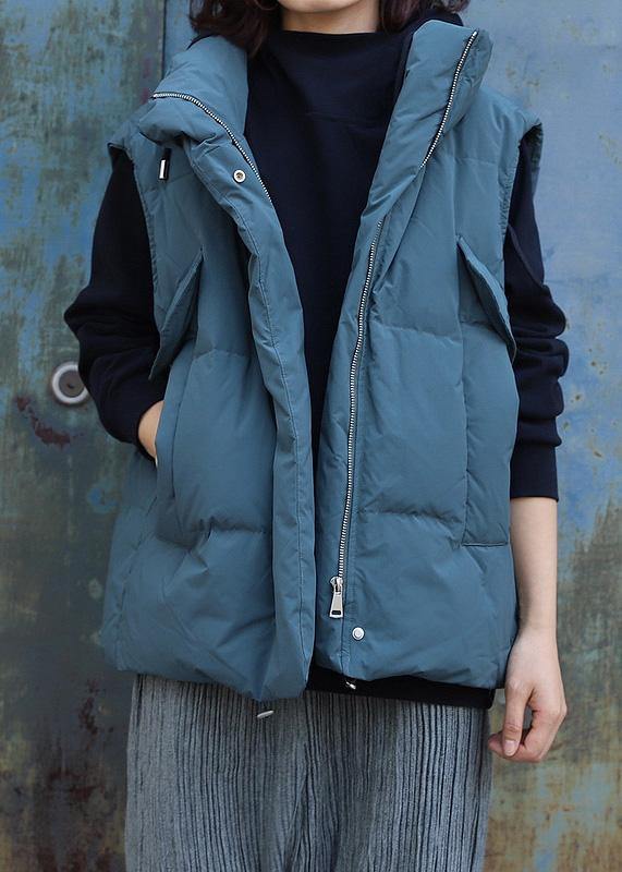 2019 gray green outwear plus size Jackets & Coats sleeveless stand collar winter outwear - SooLinen