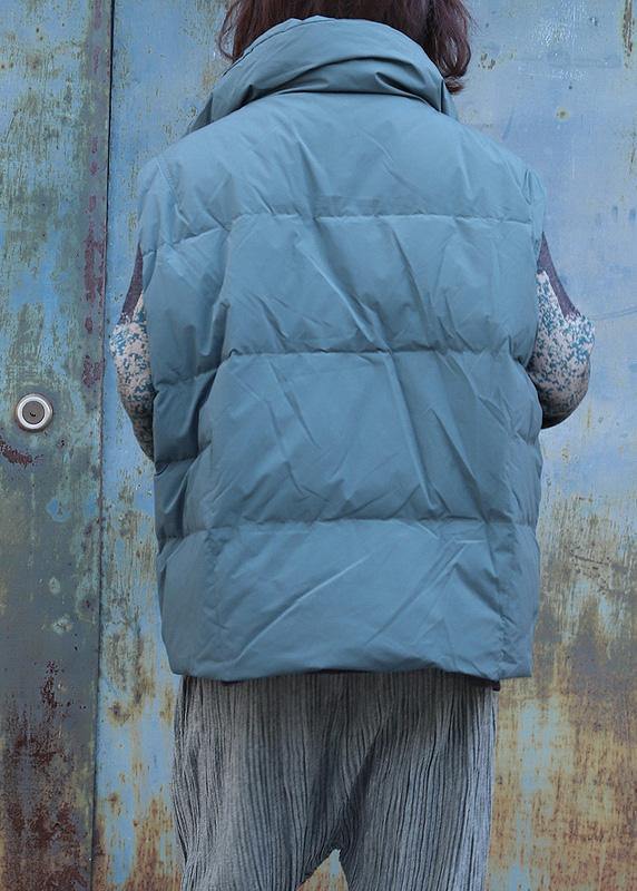 2019 gray green outwear plus size Jackets & Coats sleeveless stand collar winter outwear - SooLinen