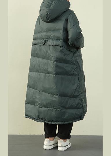 2021 green warm plus size casual dress winter hooded  clothes - SooLinen