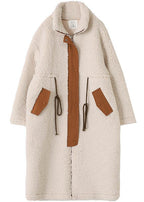 2024 nude Woolen Coats plus size winter coat high neck drawstring jackets(Limited Stock)