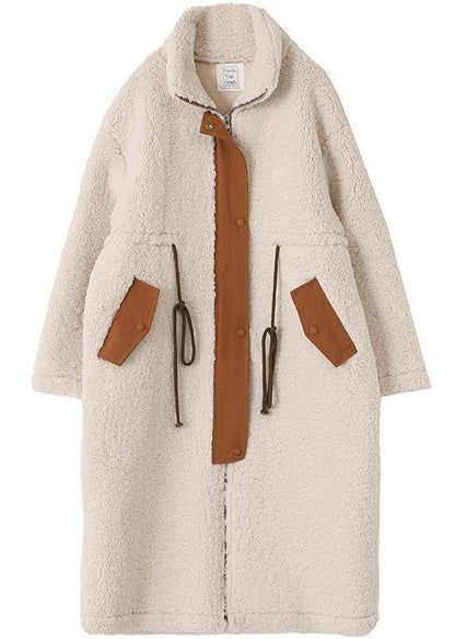 2024 nude Woolen Coats plus size winter coat high neck drawstring jackets(Limited Stock)