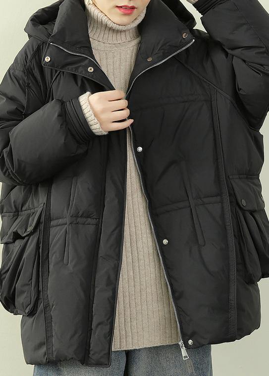 2021 oversize warm winter coat winter stand collar coats beige hooded winter outwear - SooLinen