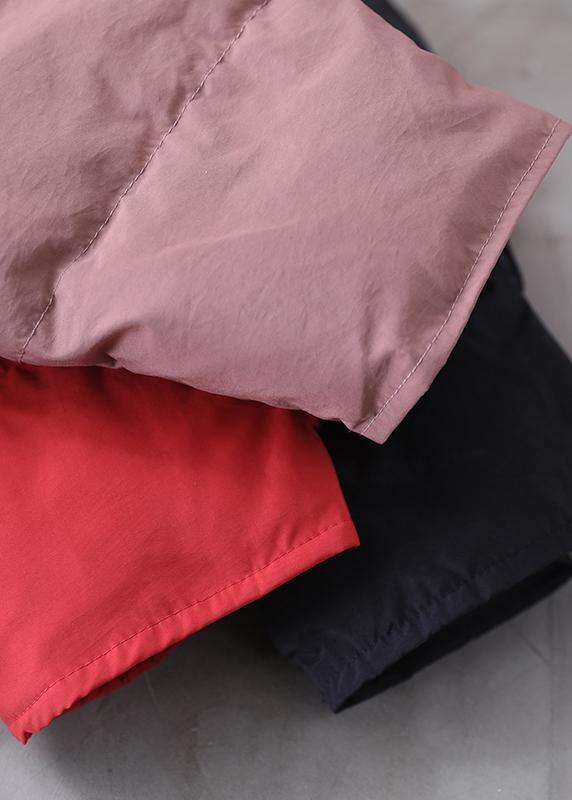 2021 pink down coat winter plus size snow jackets hooded pockets women overcoat - SooLinen