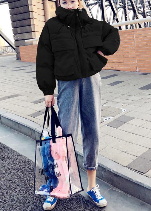 2021 plus size winter jacket overcoat black stand collar Large pockets goose Down coat - SooLinen