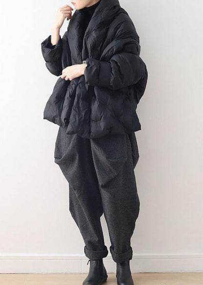 2021 women short loose large size down cotton concealed buckle thin cotton padded coat - SooLinen