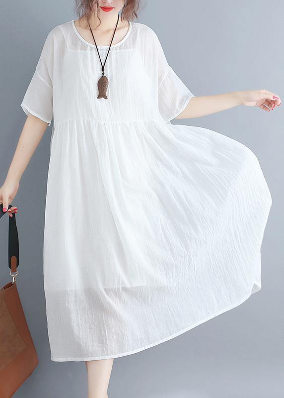 2021 Summer White Two-piece White Dress - SooLinen