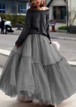 Load image into Gallery viewer, Women Pink Ruffled Tulle Cinched Circle Fall Skirt