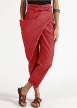 Load image into Gallery viewer, Handmade Grey asymmetrical design High Waist Cotton Harem Summer Pants