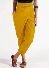 Load image into Gallery viewer, Handmade Grey asymmetrical design High Waist Cotton Harem Summer Pants