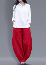 Load image into Gallery viewer, Beautiful harem pants cotton Boho Work Outfits burgundy long pants