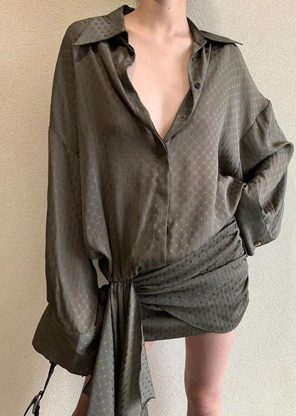 2025 Original Design Unique Shirt Wrap Hip Dress Summer