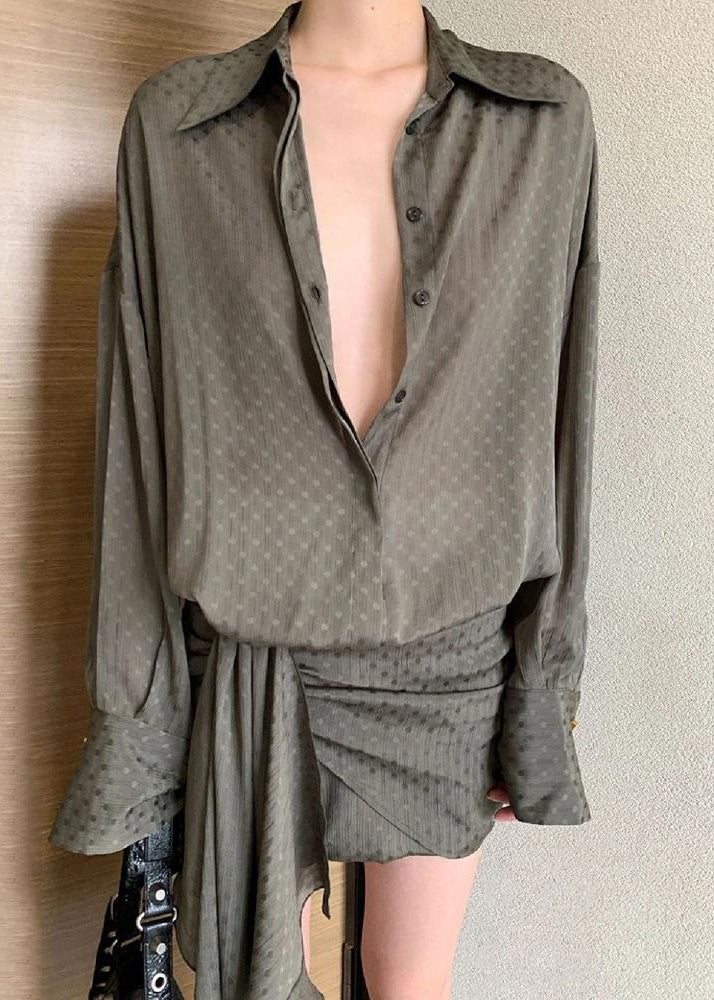 2025 Original Design Unique Shirt Wrap Hip Dress Summer