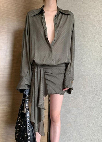 2025 Original Design Unique Shirt Wrap Hip Dress Summer