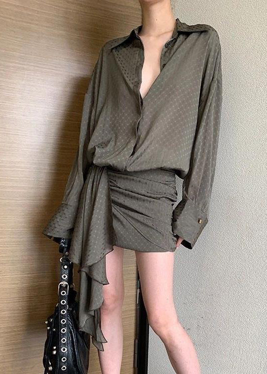 2025 Original Design Unique Shirt Wrap Hip Dress Summer