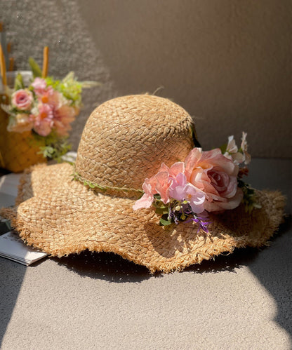 2025 New Floral Sunscreen Sunshade Big Brimmed Beach Hat