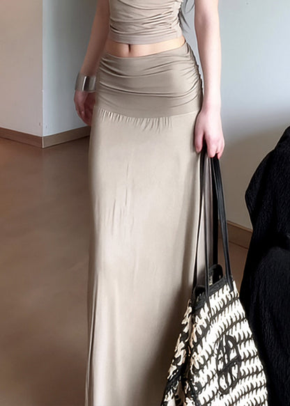 2025 Summer New Elegant Draping Pleated Slim Skirt