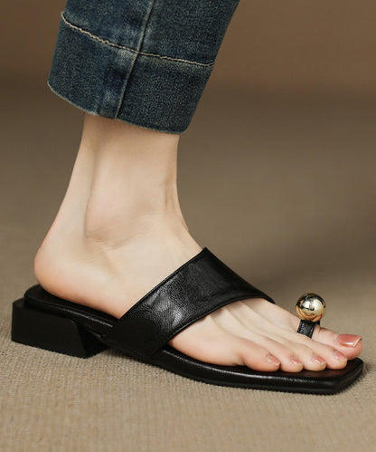 2026 New Black Roman Toe Sandals Faux Leather