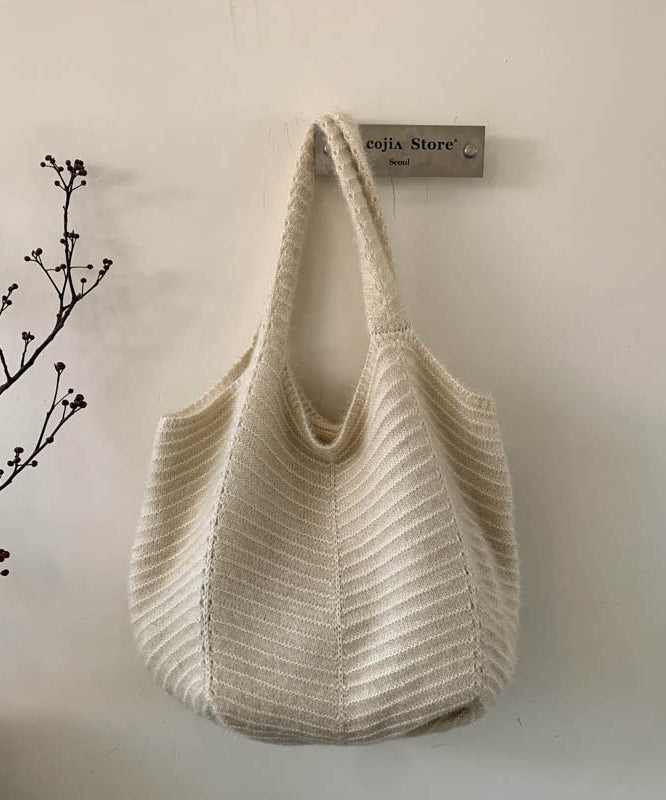 2026 New Brown Large Capacity Cotton Knitted Shoulder Bag