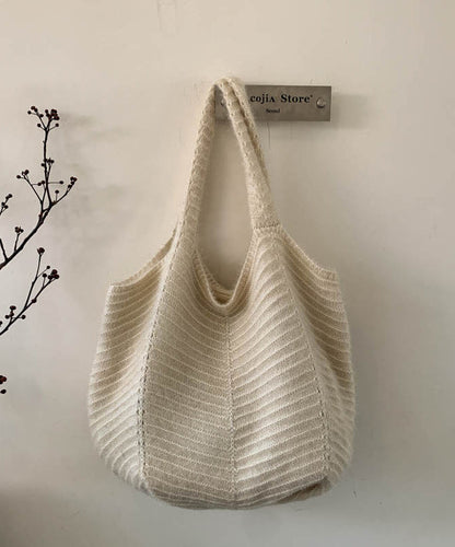 2026 New Brown Large Capacity Cotton Knitted Shoulder Bag