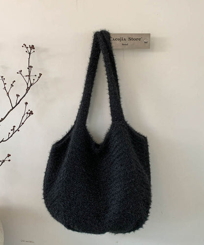 2026 New Brown Large Capacity Cotton Knitted Shoulder Bag