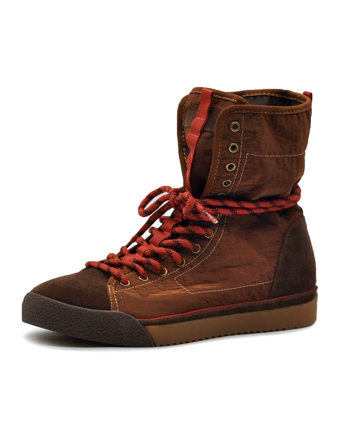 2026 New Casual Brown Lace Up Suede High Top Board Shoes