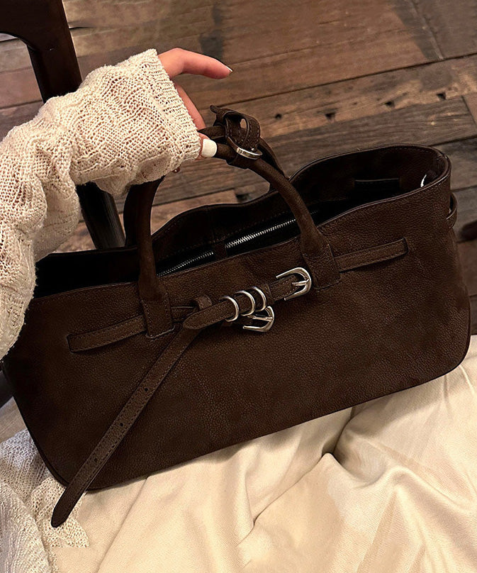 2026 New Coffee Suede Durable Tote Handbag