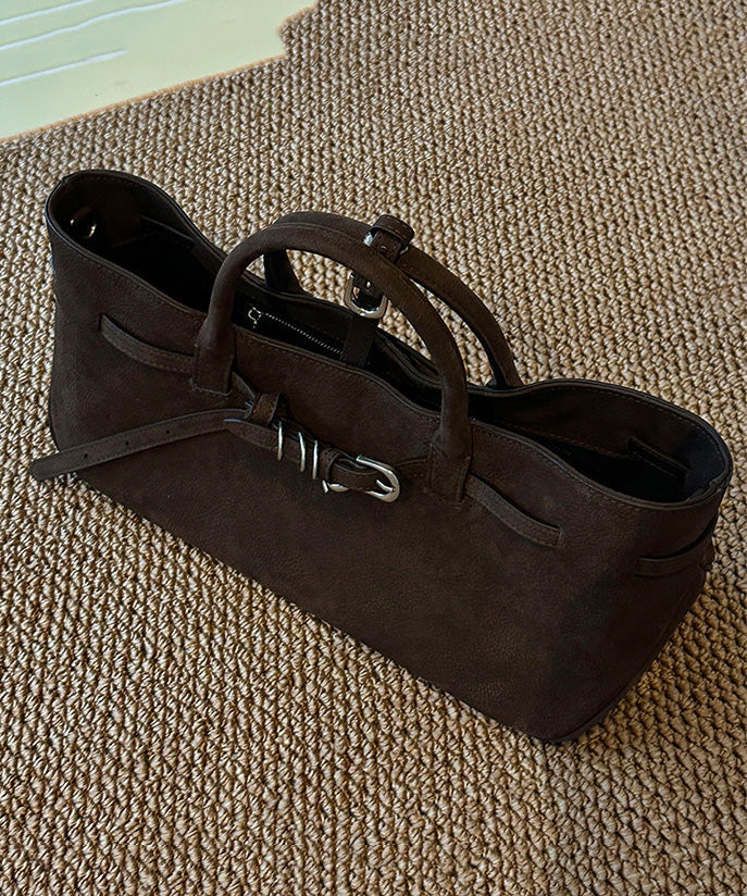 2026 New Coffee Suede Durable Tote Handbag