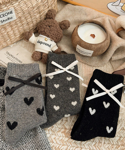 2026 New Cozy Jacquard Bow Cotton Crew Socks