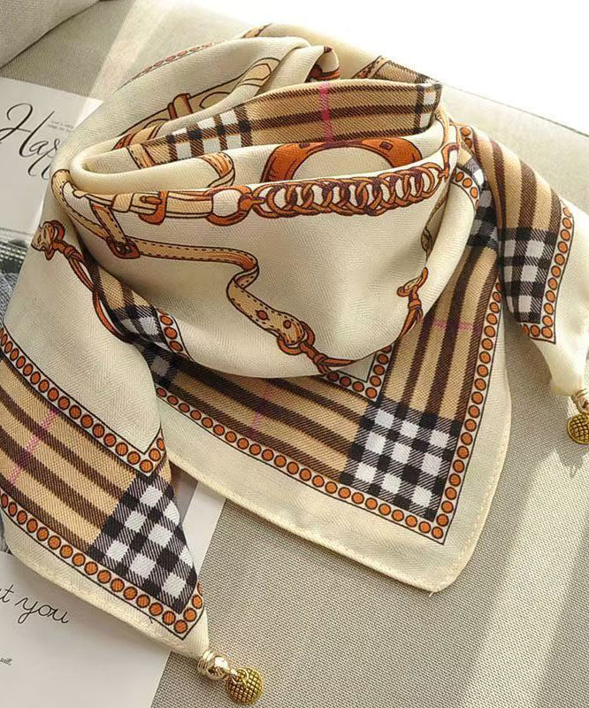 2026 New Fashionable Versatile Orange Print Scarf