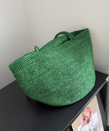 2026 New Green Straw Straw Large Capacity Shoulder Bag