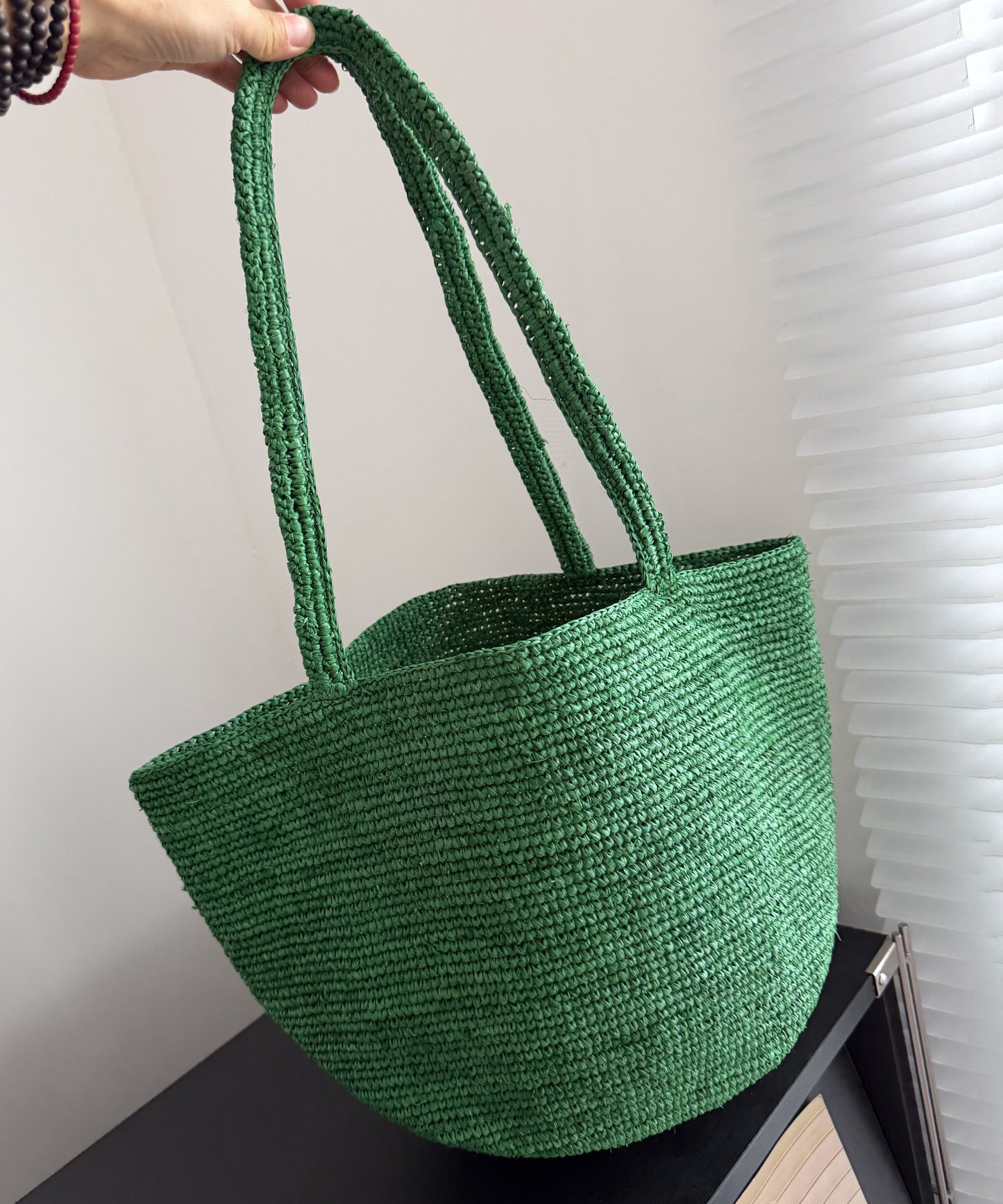 2026 New Green Straw Straw Large Capacity Shoulder Bag