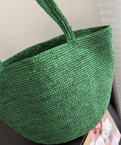 2026 New Green Straw Straw Large Capacity Shoulder Bag