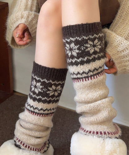 2026 New Grey Jacquard Pile Up Sock Covers