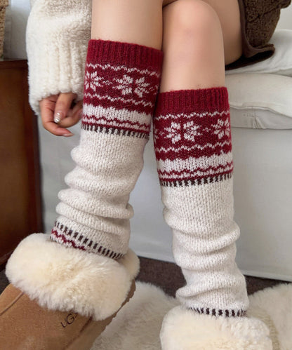 2026 New Grey Jacquard Pile Up Sock Covers