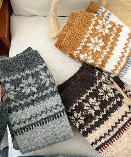 2026 New Grey Jacquard Pile Up Sock Covers