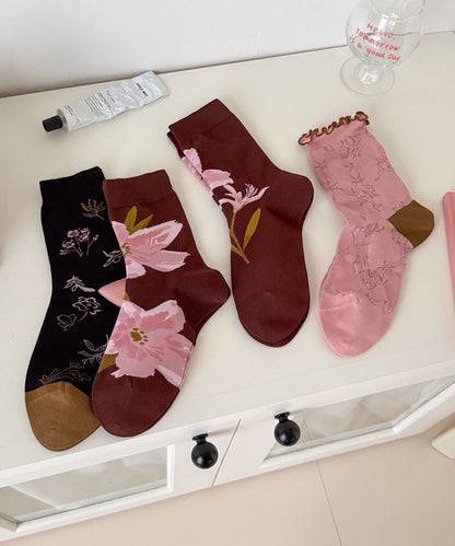 2026 New Japanese Jacquard Style Mid Calf Socks